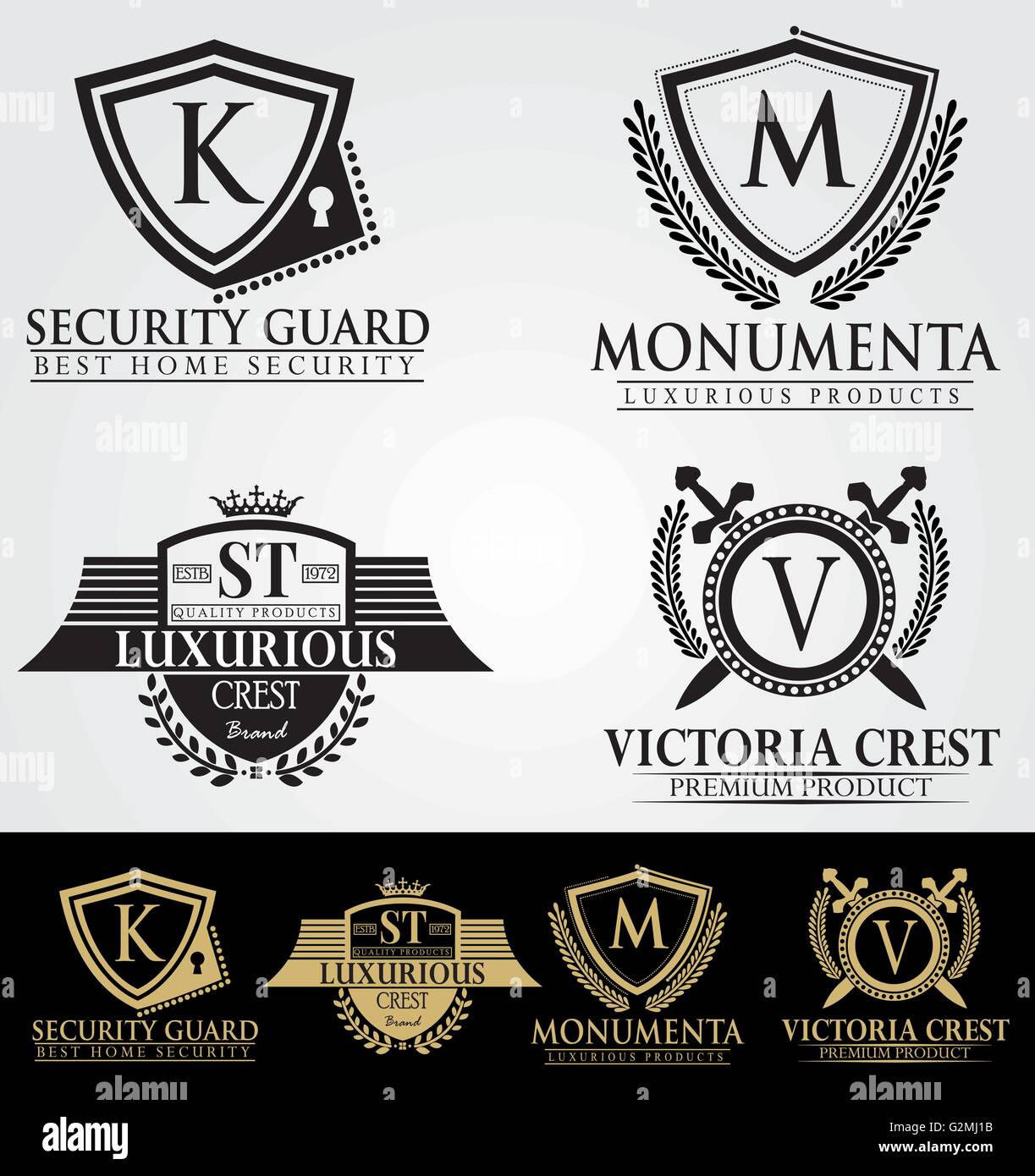 A Majestic Collection Of Vintage Heraldic Shields Elegant Retro Crest Designs For Decorative