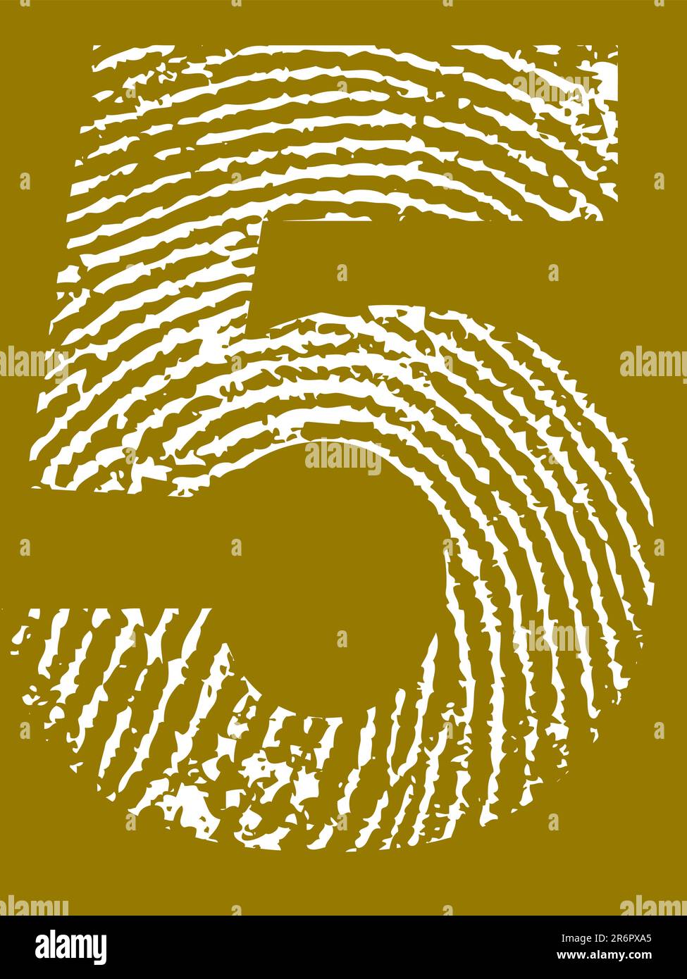 Fingerprint Number 5 Highly Detailed Grunge Number Stock Vector Image Amp Art Alamy