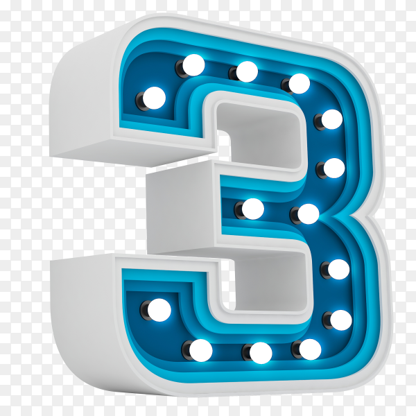 Number 3 Png Transparent Image Download Size 1280X1280px