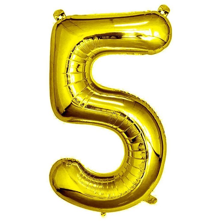 Number 5 Metallic Gold Number Balloon Airfoil Filled Number Number 5 Metallic Gold Number Balloon Airfoil Filled Number